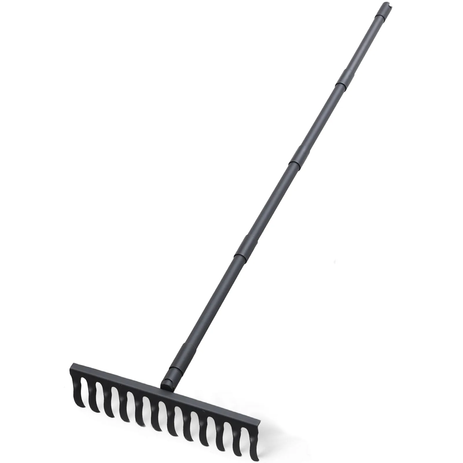 HAKIDZEL Garden Hand Rake Wooden Handle Steel Tines