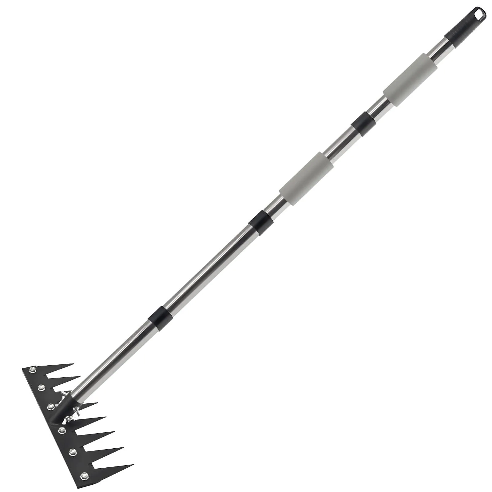 HAKIDZEL Garden Hand Rake Wooden Handle Steel Tines image 2