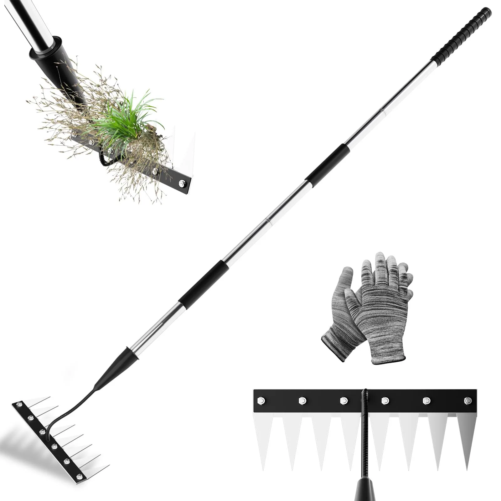 Lawnifi Garden Hand Rake Tool for Weeding Planting and Soil Prep image 3