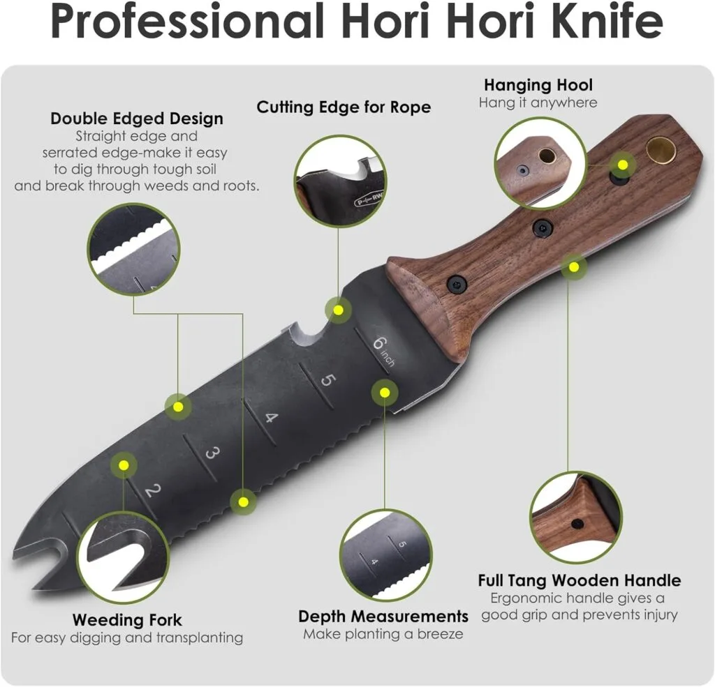 PERWIN Hori Hori Garden Knife with Sheath image 3