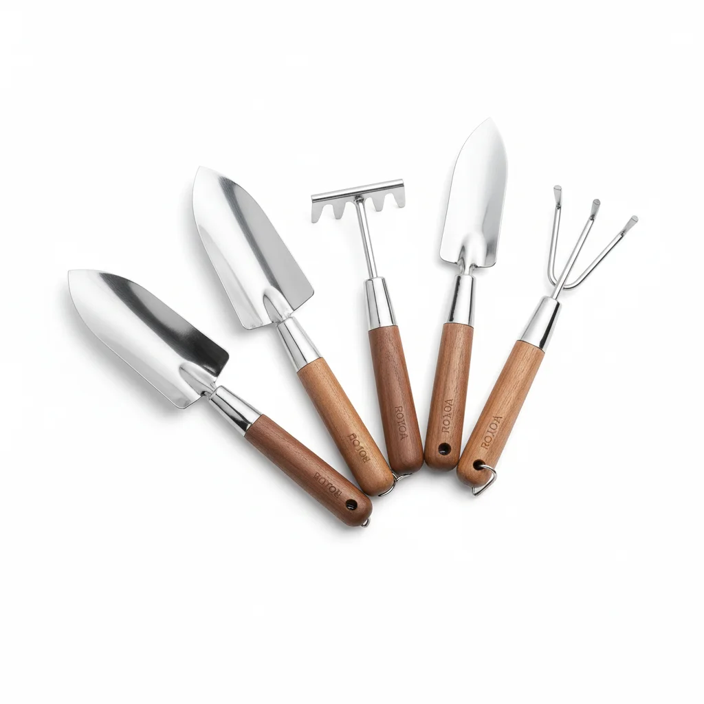 ROYTOA 5PCS Gardening Tools Set with Walnut Handle image 3